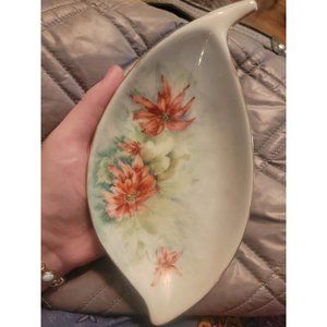 Handpainted And Signed J. Kirby 1967 Limoges Dresser Tray Charger Poinsettia